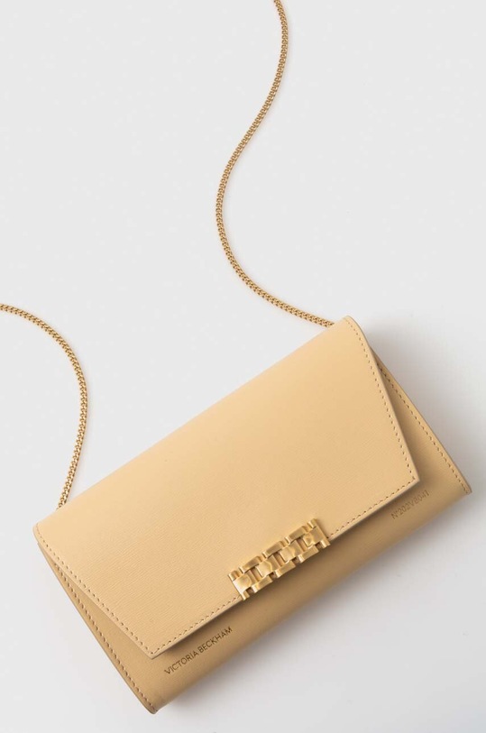 Kožna torba Victoria Beckham bez uzorka bež B224AAC005665A