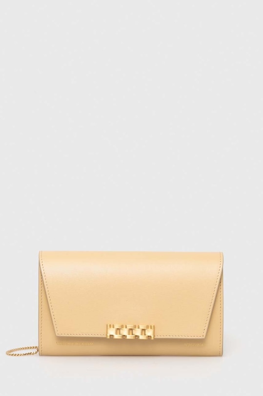 Kožna torba Victoria Beckham B224AAC005665A bež SS24