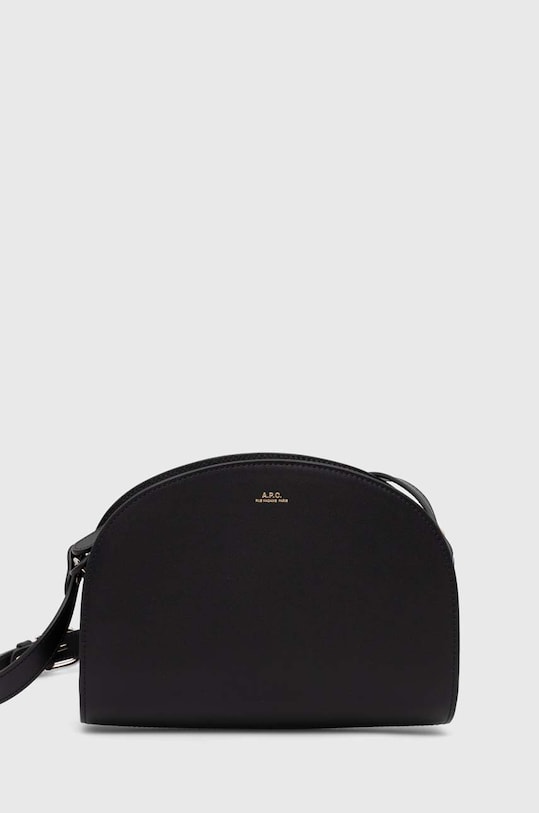 A.P.C. leather handbag sac demi-lune