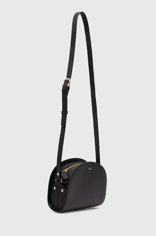 A.P.C. poseta de piele sac demi-lune PXAWV.F61048.LZZ negru SS24