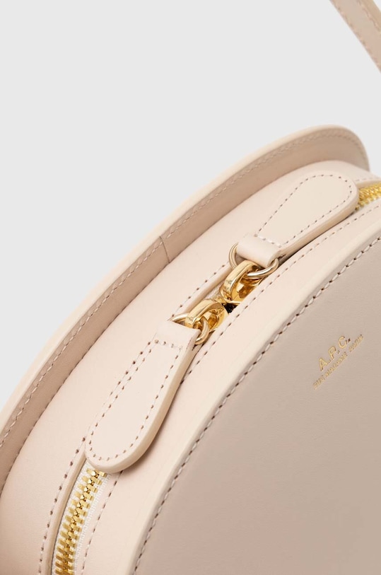 A.P.C. poseta de piele sac demi-lune mini bej PXAWV.F61392.AAH