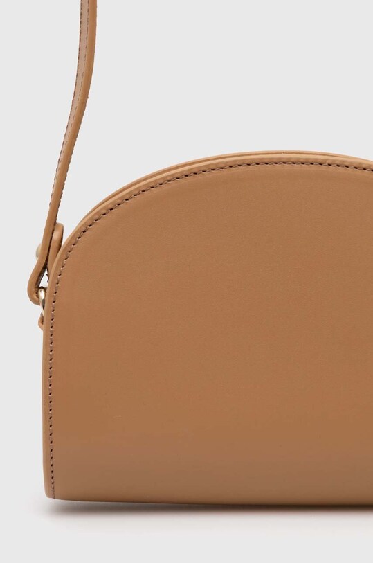 Doplnky Kožená kabelka A.P.C. sac demi-lune mini PXAWV.F61392.CAS béžová