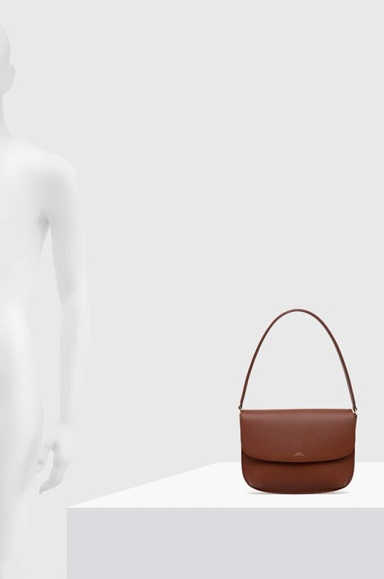 Kožená kabelka A.P.C. sac sarah shoulder PXAWV.F61526.CAD