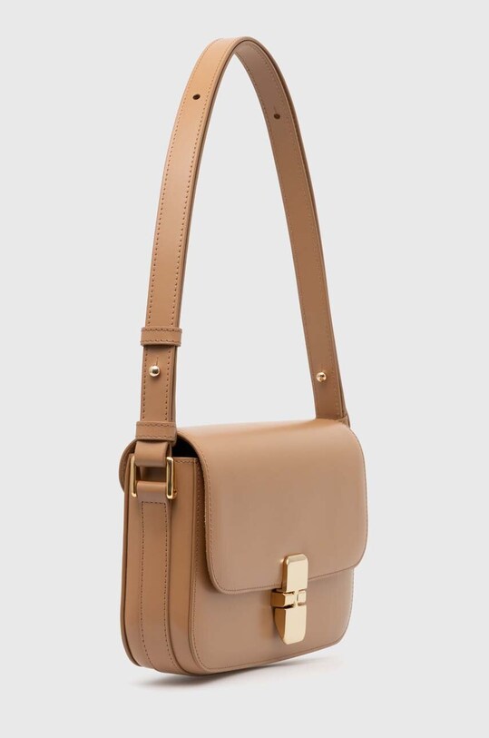 Δερμάτινη τσάντα A.P.C. sac grace baguette PXBMW.F61615.CAS καφέ SS24