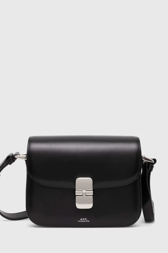 A.P.C. leather handbag sac grace small detachable strap black PXBVN.F61413.LZZ