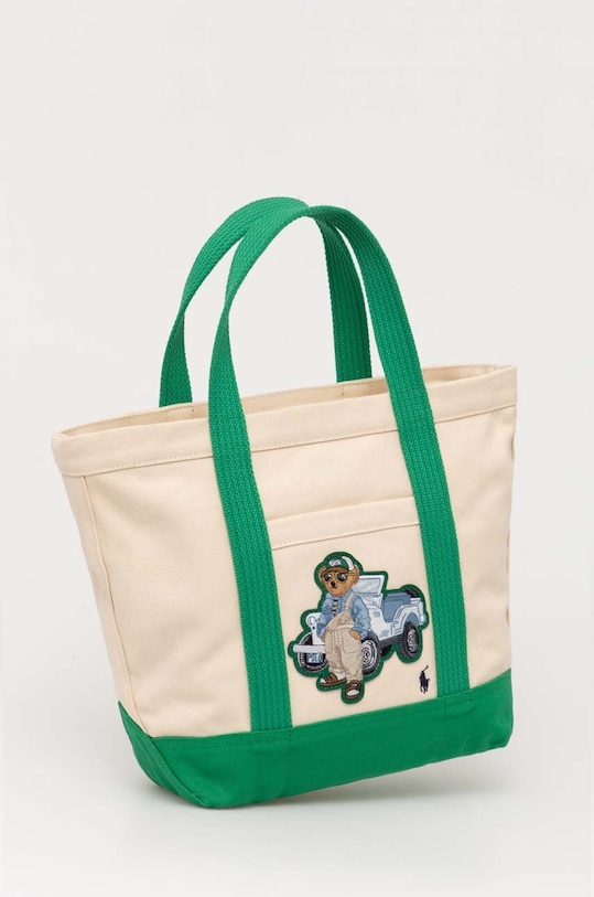 Polo Ralph Lauren torebka bawełniana tekstylny beżowy 428937664