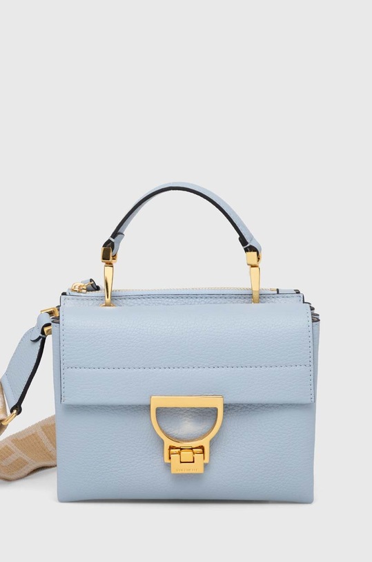 Coccinelle borsa a mano in pelle pelle fiore blu E1.ND8.55.B7.01.B35