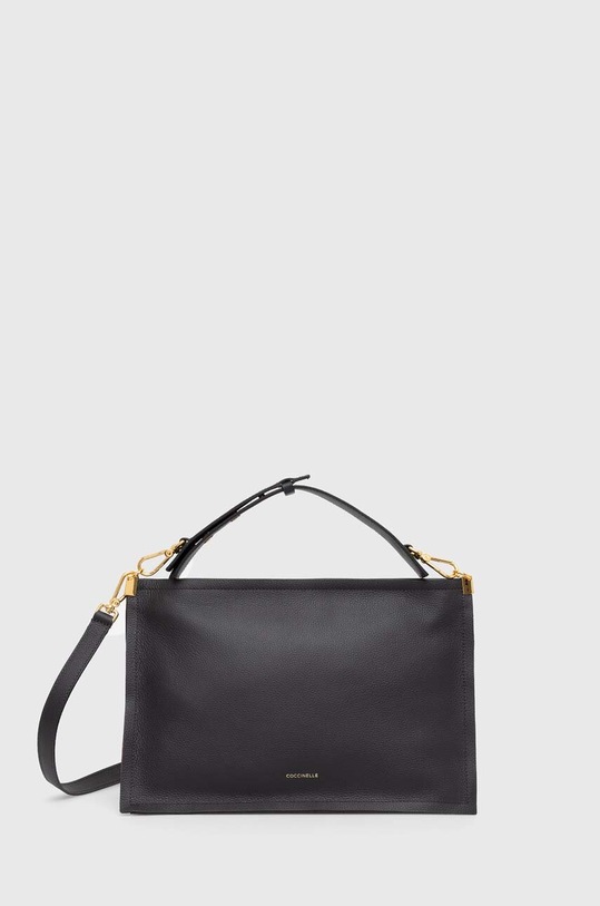 Kožená kabelka Coccinelle usňová koža čierna E1.QFA.13.02.01.374