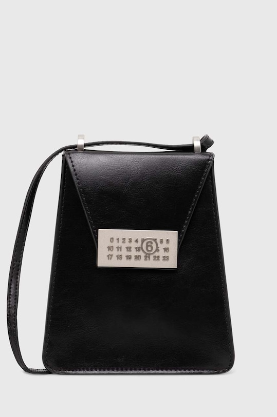 Kožna torba MM6 Maison Margiela Numbers Vertical Mini Bag bez uzorka crna SB5WG0018