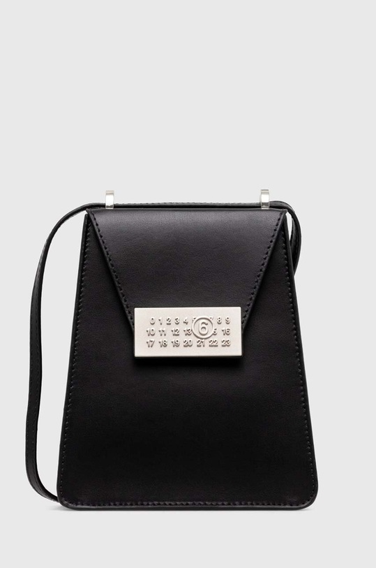 MM6 Maison Margiela leather handbag Numbers Vertical Mini Bag non-detachable strap black SB5WG0018