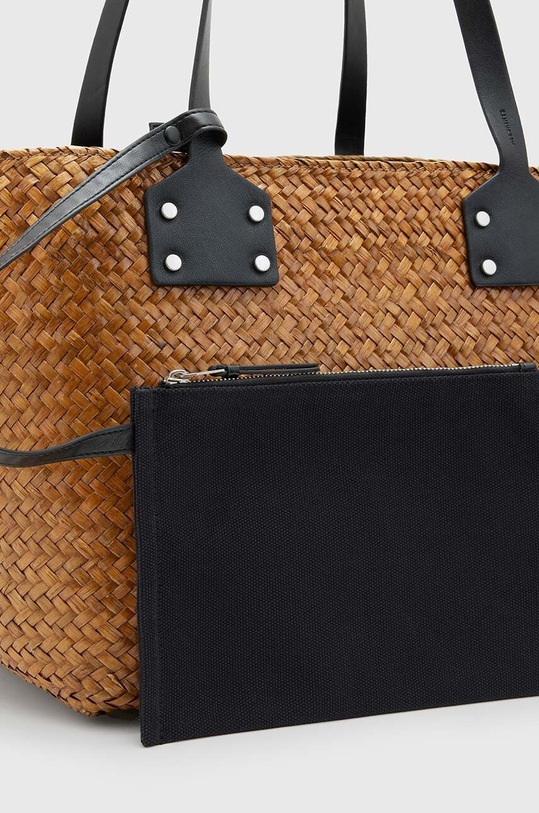 Akcesoria AllSaints torebka MOSLEY STRAW TOTE WB725Z brązowy