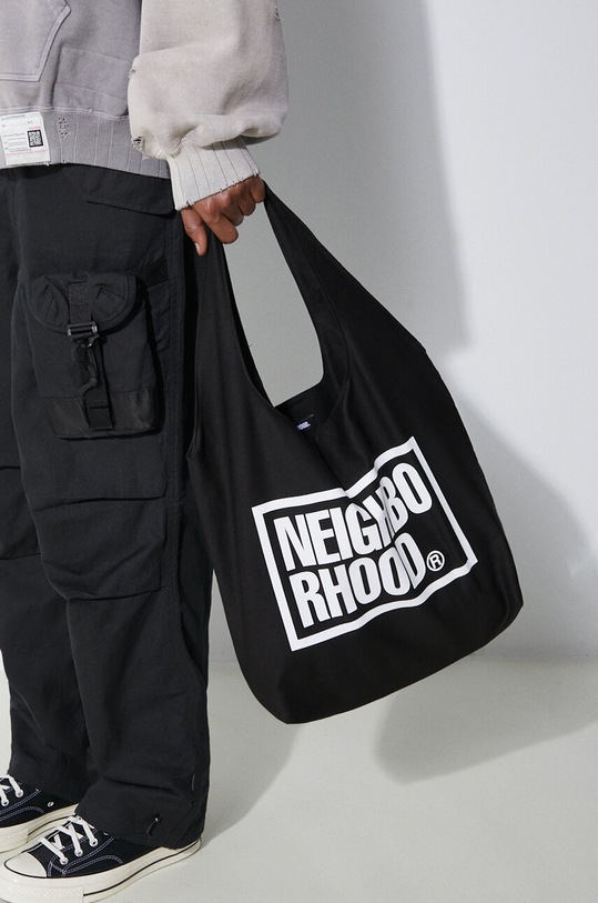 NEIGHBORHOOD borsa a mano in cotone ID Tote Bag-M 241MYNH.CG01