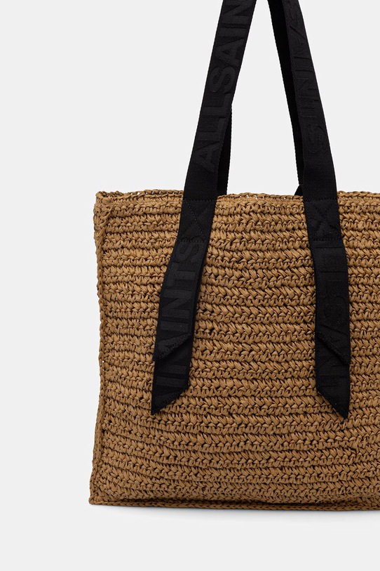 Akcesoria AllSaints torebka shopper damska LULLAH N/S TOTE W081XA beżowy