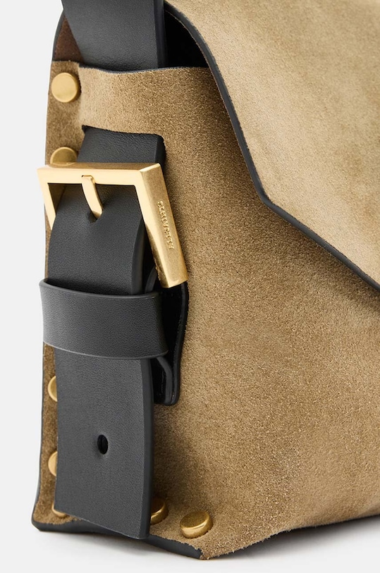AllSaints geanta de mana din piele intoarsa MIRO SATCHEL bej W071XA