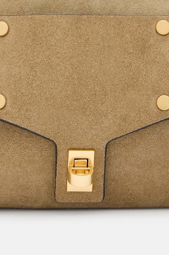 AllSaints geanta de mana din piele intoarsa MIRO SATCHEL W071XA bej