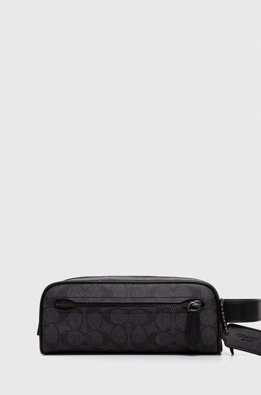 Dodatki Usnjena kozmetična torbica Coach CQ183 siva