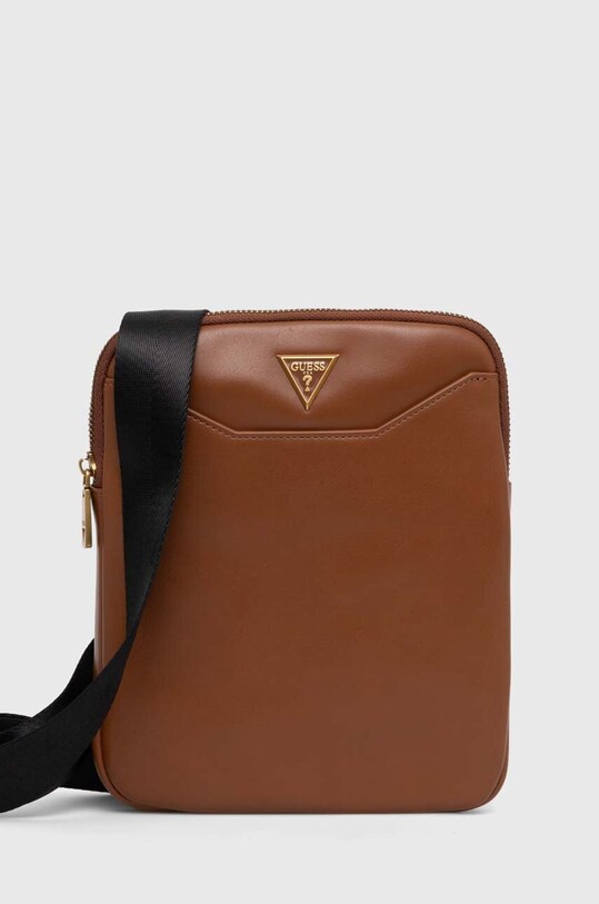 Malá taška Guess MESTRE imitácia kože hnedá HMMECA.P4223