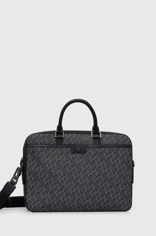 Taška na notebook Tommy Hilfiger vzorovaný čierna AM0AM12307