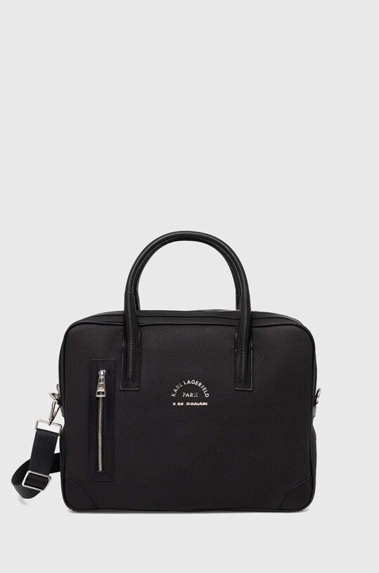 Karl Lagerfeld geanta pentru laptop din piele uni negru 542451.815904
