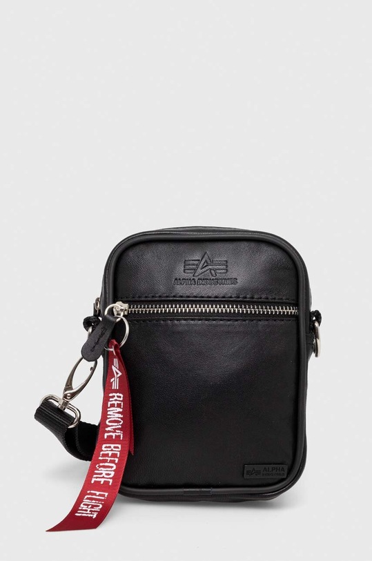 Alpha Industries borseta de piele uni negru 126914