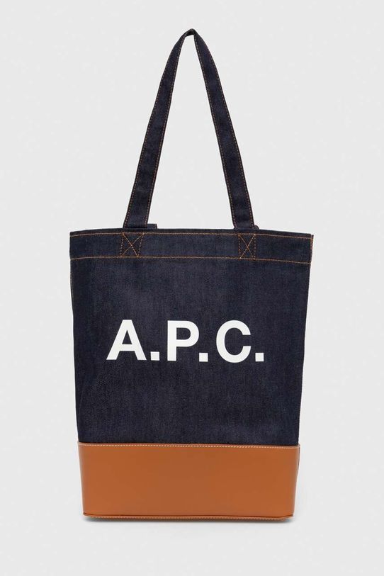 Torba A.P.C. tote axel zrnata koža smeđa CODDP.M61444.IAK