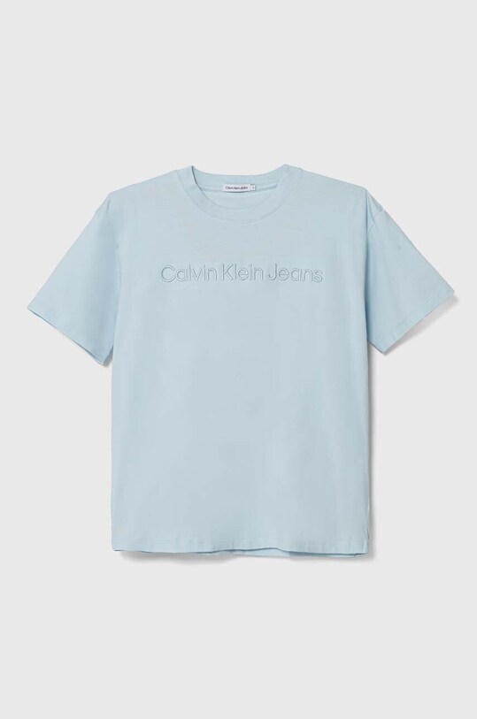 Detské tričko Calvin Klein Jeans s elastanom modrá IB0IB01979.128.176.PPYH