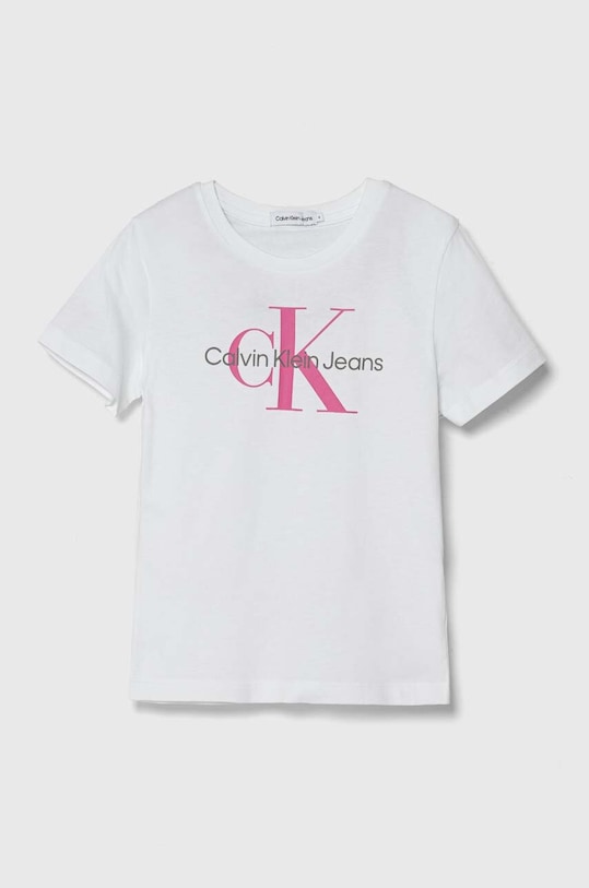Calvin Klein Jeans t-shirt bawełniany dziecięcy nadruk biały IU0IU00460.116.PPYH