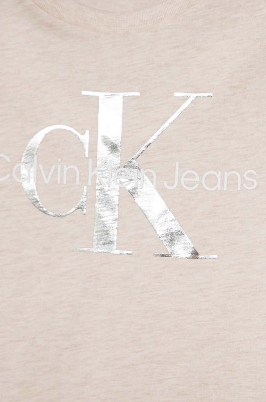 Chłopiec Calvin Klein Jeans t-shirt bawełniany dziecięcy IU0IU00460.116.PPYH beżowy