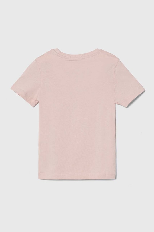 Παιδικό βαμβακερό μπλουζάκι Calvin Klein Jeans IU0IU00460.116.PPYH ροζ SS24