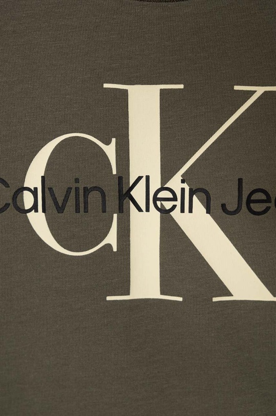 Chłopiec Calvin Klein Jeans t-shirt bawełniany dziecięcy IU0IU00460.116.PPYH zielony