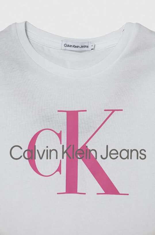 Мальчик Детская хлопковая футболка Calvin Klein Jeans IU0IU00460.128.176.PPYH белый