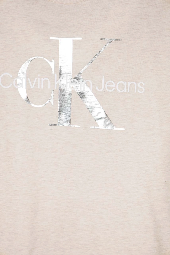 Мальчик Детская хлопковая футболка Calvin Klein Jeans IU0IU00460.128.176.PPYH бежевый