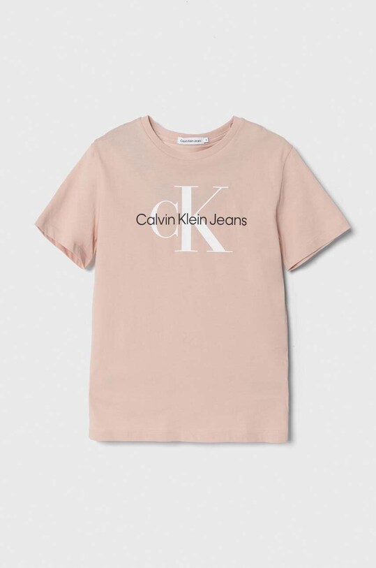 Дитяча бавовняна футболка Calvin Klein Jeans бавовна рожевий IU0IU00460.128.176.PPYH