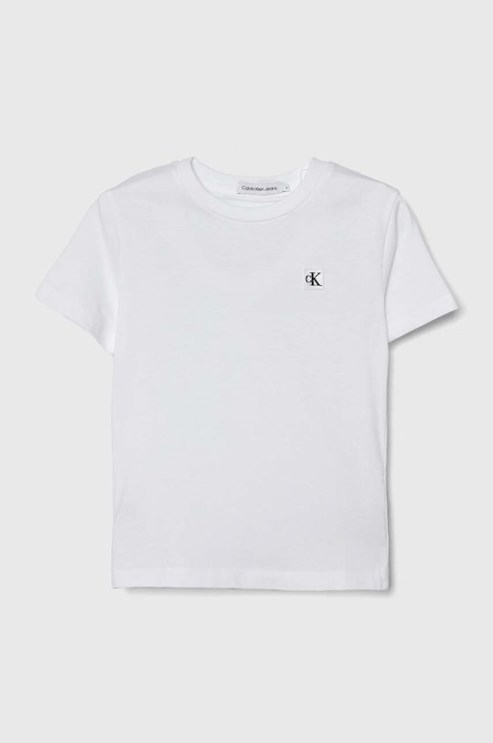 Calvin Klein Jeans tricou de bumbac pentru copii uni alb IU0IU00543.104.116.PPYH