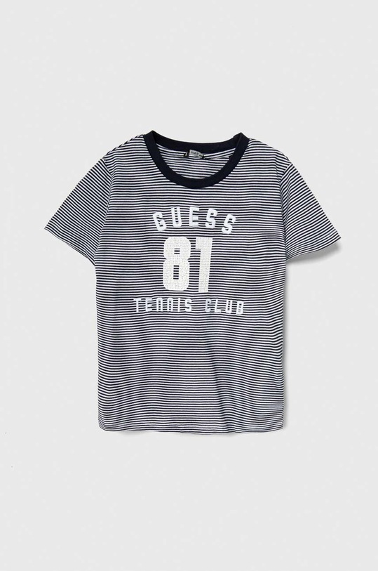 Detské bavlnené tričko Guess potlač tmavomodrá L4RI07.K9N33.PPYH