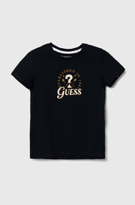 Guess t-shirt bawełniany dziecięcy nadruk granatowy L4RI10.K8HM4.PPYH