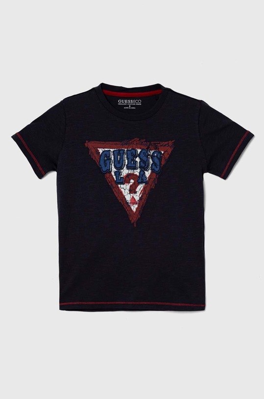 Guess t-shirt bawełniany dziecięcy nadruk granatowy L4RI18.K6XN1.PPYH