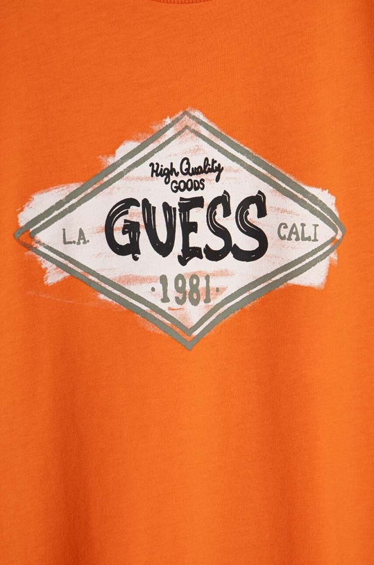 Chłopiec Guess t-shirt bawełniany dziecięcy L4RI23.K8HM4.PPYH pomarańczowy