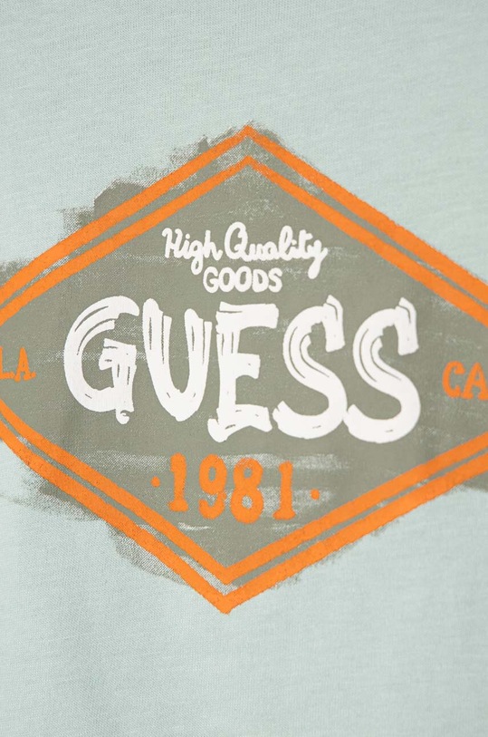 Chłopiec Guess t-shirt bawełniany dziecięcy L4RI23.K8HM4.PPYH turkusowy