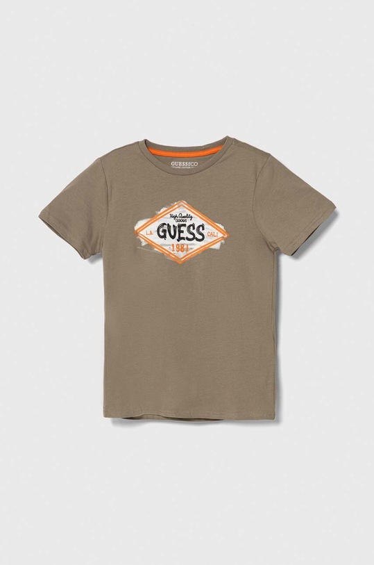 Guess t-shirt bawełniany dziecięcy nadruk zielony L4RI23.K8HM4.PPYH
