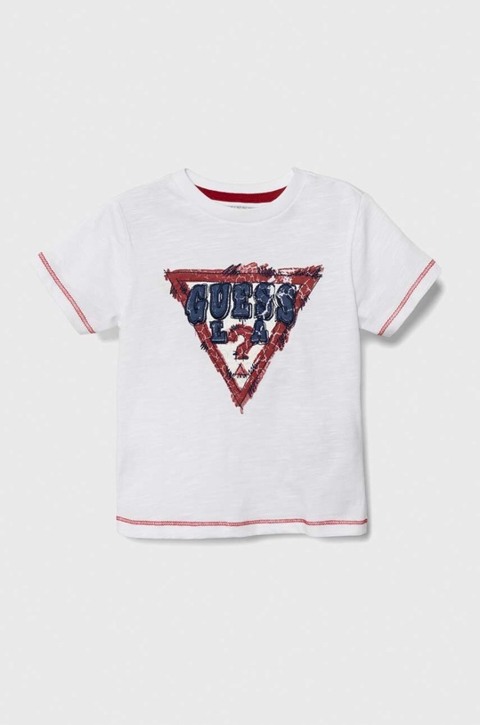 Dječja pamučna majica kratkih rukava Guess pamuk bijela N4RI18.K6XN1.PPYH