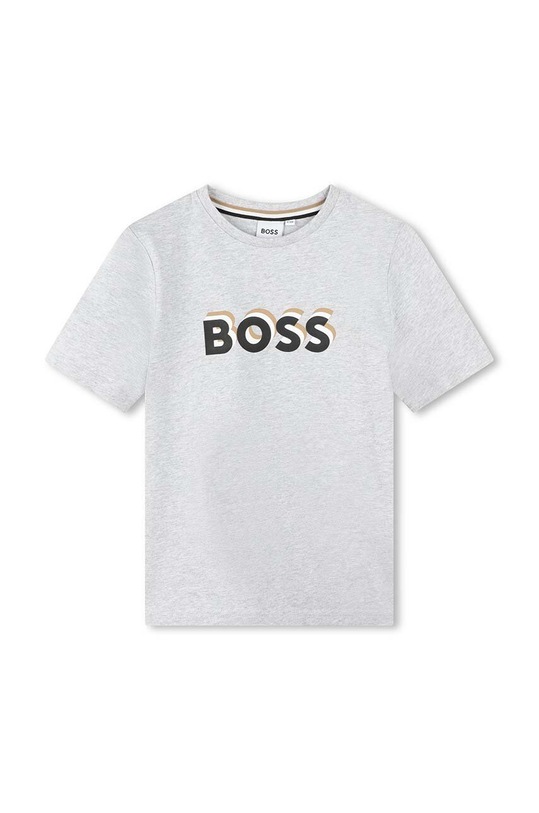 Detské bavlnené tričko BOSS bavlna sivá J50723.102.108