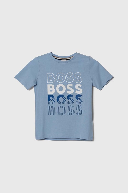 Detské bavlnené tričko BOSS bavlna modrá J50775.114.150