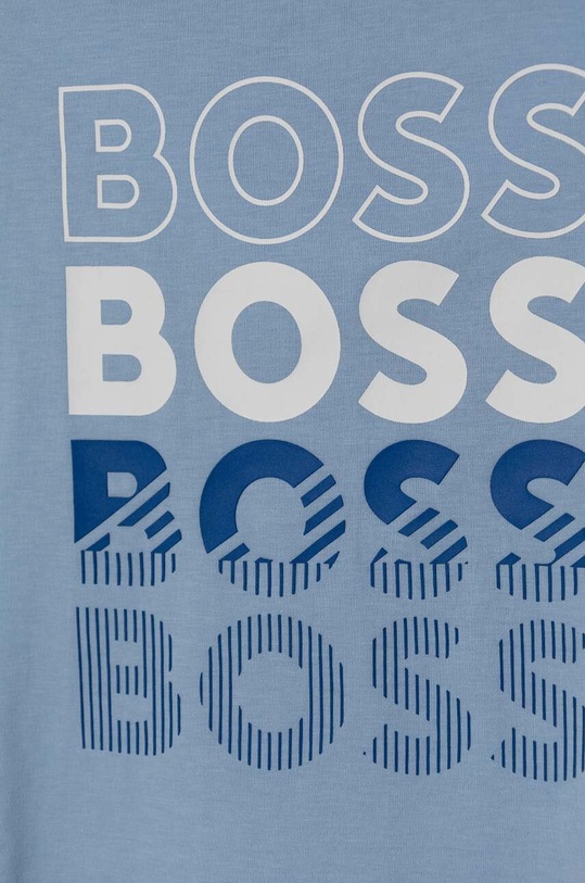 Chlapec Detské bavlnené tričko BOSS J50775.114.150 modrá