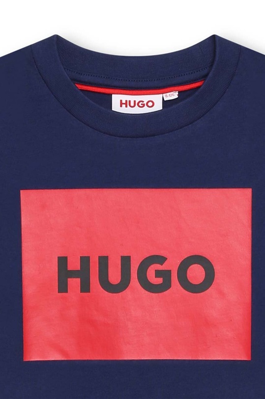 Αγορίστικα Παιδικό βαμβακερό μπλουζάκι HUGO G00006.162.174 σκούρο μπλε