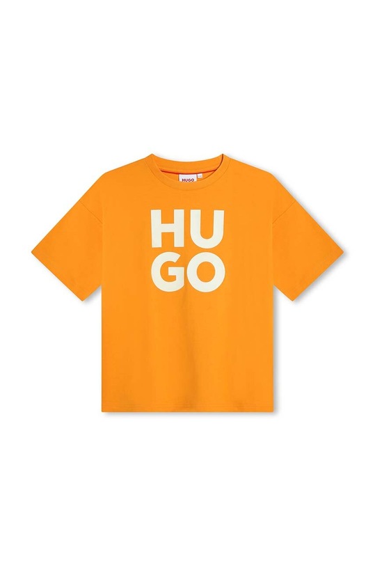 HUGO t-shirt bawełniany dziecięcy nadruk pomarańczowy G00008.162.174