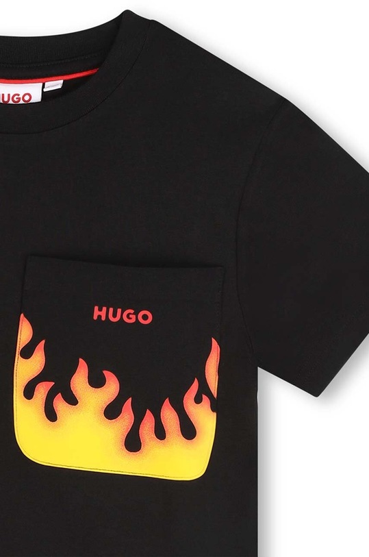 Αγορίστικα Παιδικό βαμβακερό μπλουζάκι HUGO G00010.114.150 μαύρο