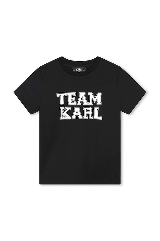 Karl Lagerfeld t-shirt bawełniany dziecięcy nadruk czarny Z30049.102.108
