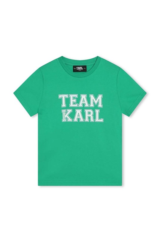 Karl Lagerfeld t-shirt bawełniany dziecięcy nadruk turkusowy Z30049.162.174