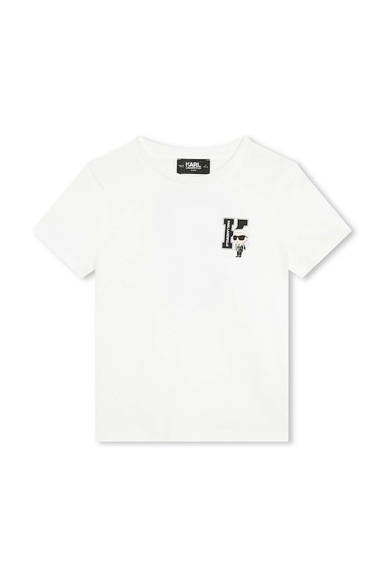 Karl Lagerfeld t-shirt bawełniany dziecięcy nadruk biały Z30054.162.174